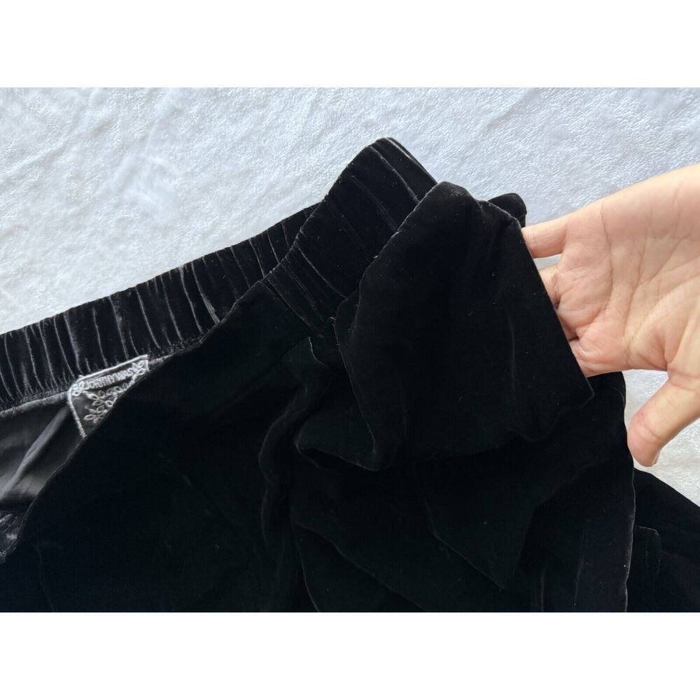 Johnny Was Zatima Womens Pant XL Black Velvet Silk Cargo Wide Leg $318 - Picture 10 of 12